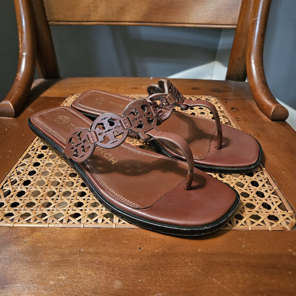 Tory Burch Tan Cut-Out Sandals